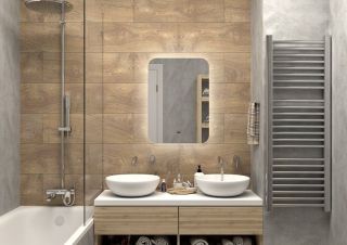 Зеркало с холодной подсветкой Art&Max Ravenna 50x70см AM-Rav-500-700-DS-F